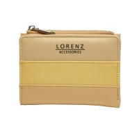 Lorenz Contrast PU Small Purse Wallet with Top Zip